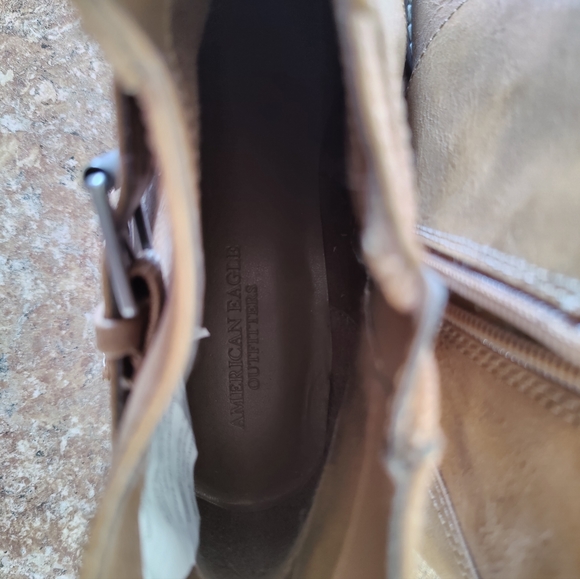 Women's AE Brown Western Ankle Boots - Picture 3 of 8